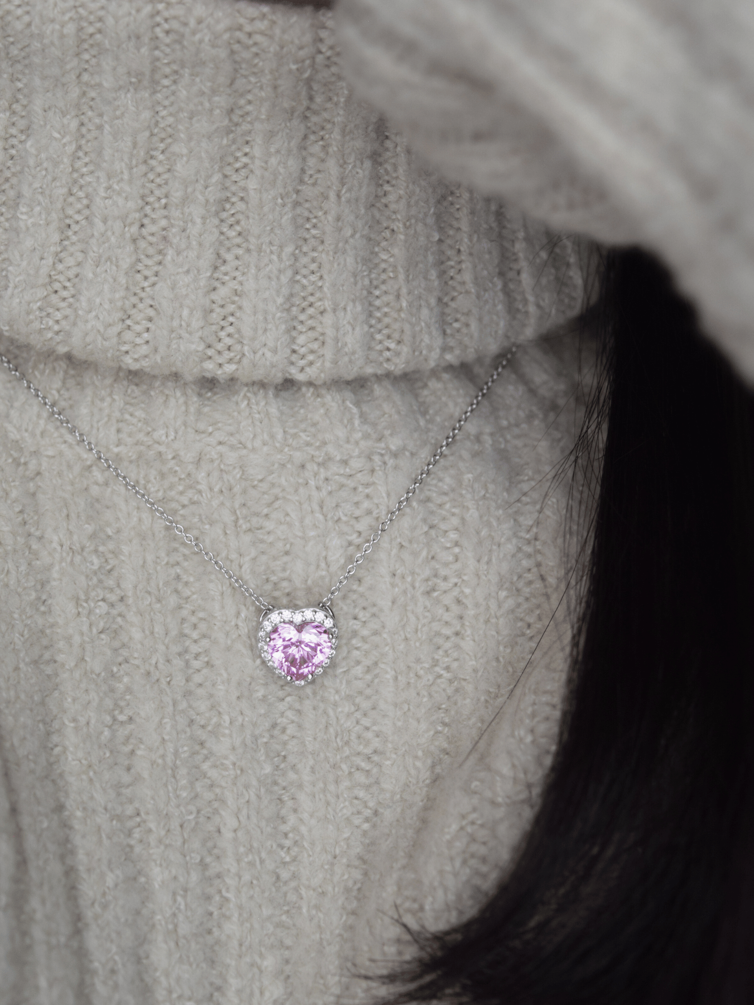 Leah Herz Zirkonia Halskette - Geonea