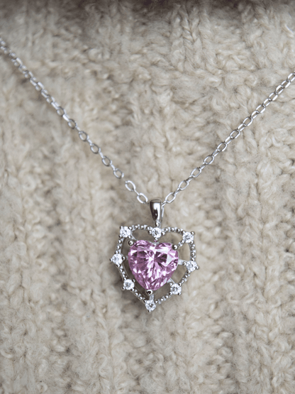 Bethel Rosa Herz Halskette - Geonea