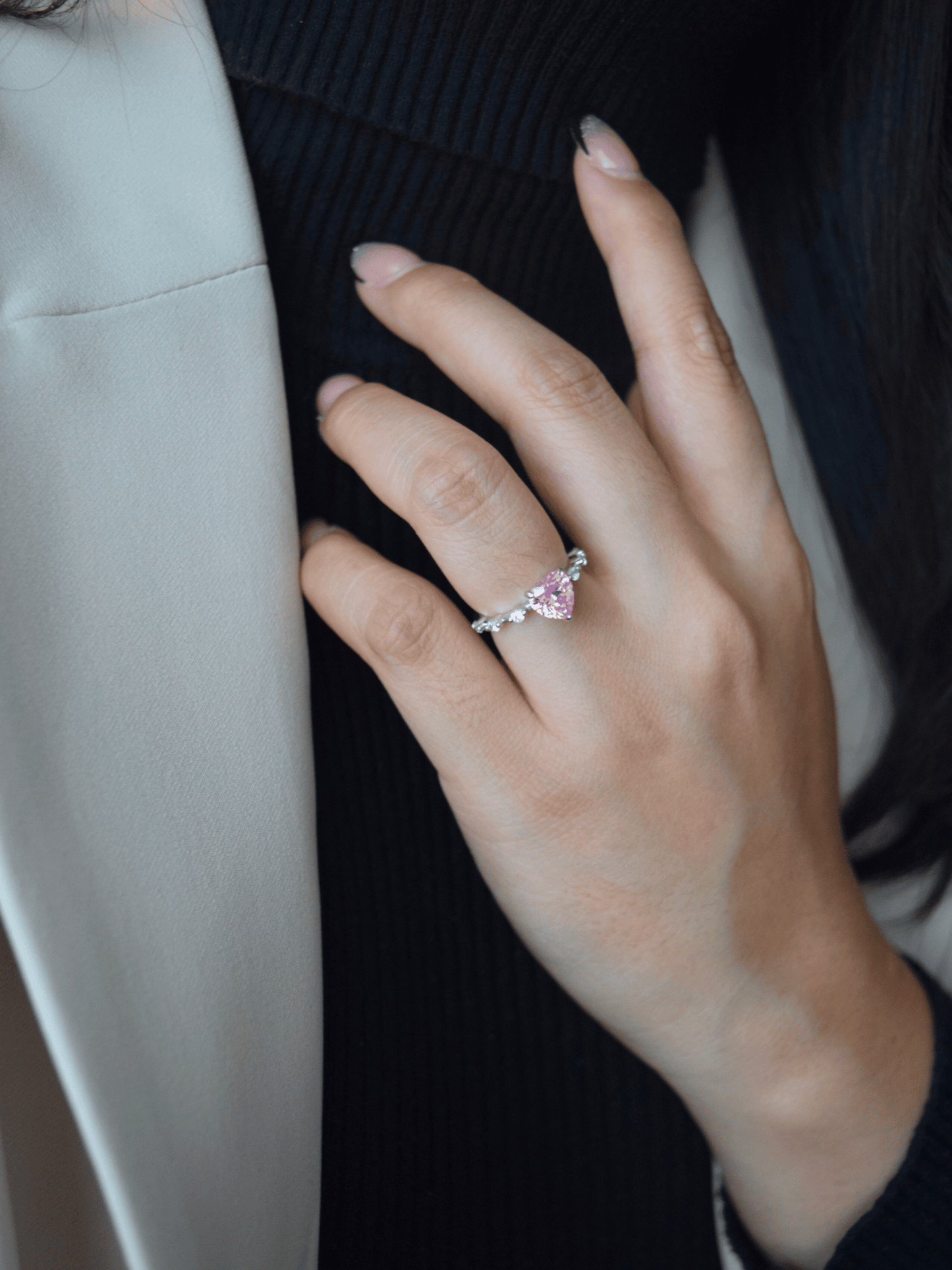 Nerissah Herzring mit Herz-Zirkonia - Geonea