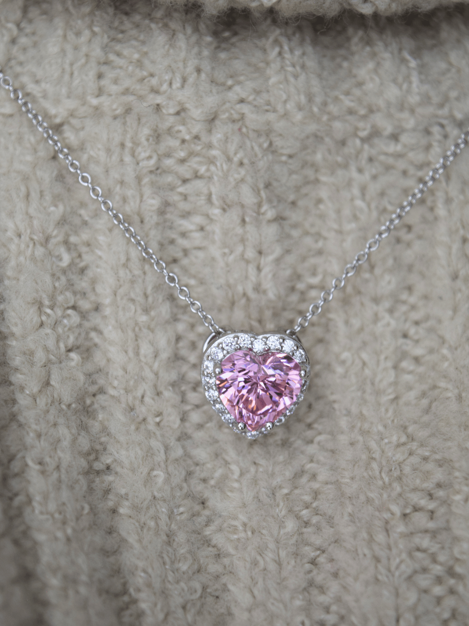 Leah Herz Zirkonia Halskette - Geonea