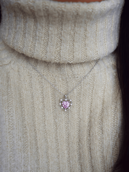 Bethel Rosa Herz Halskette - Geonea