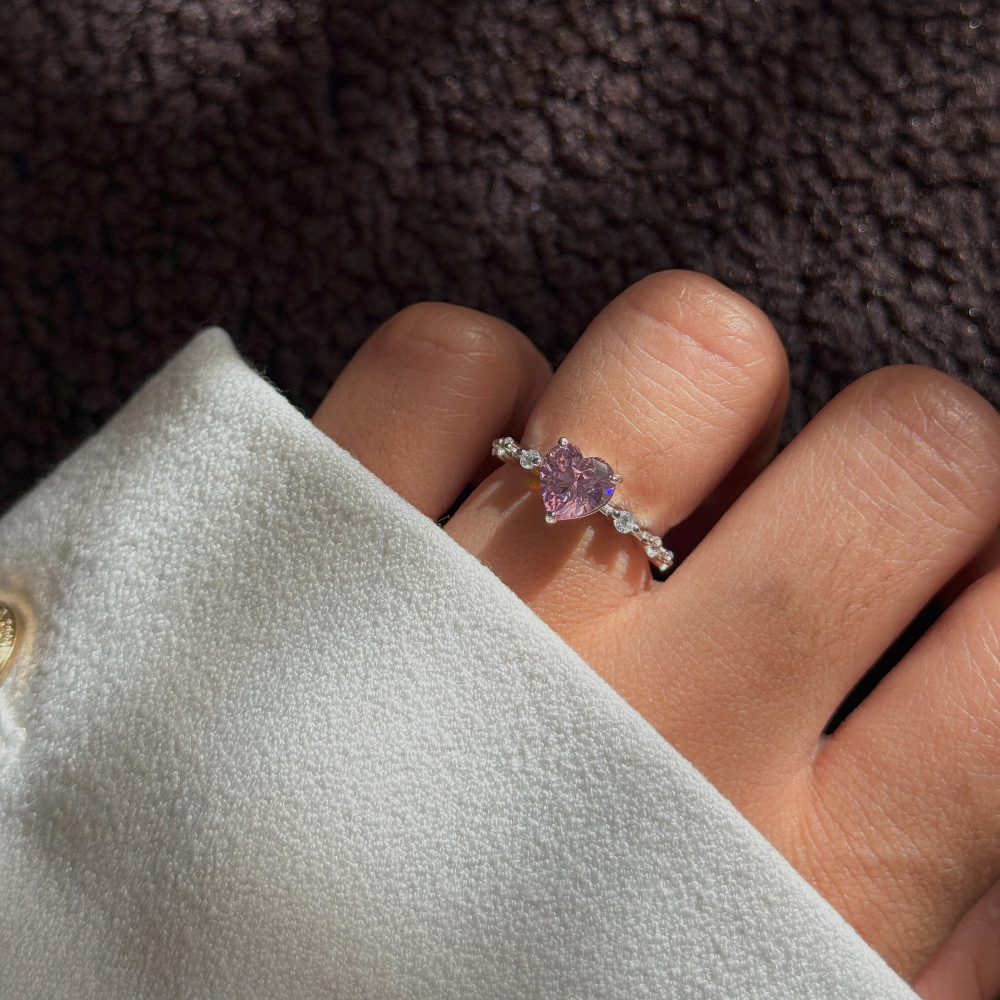 Nerissah Herzring mit Herz-Zirkonia - Geonea