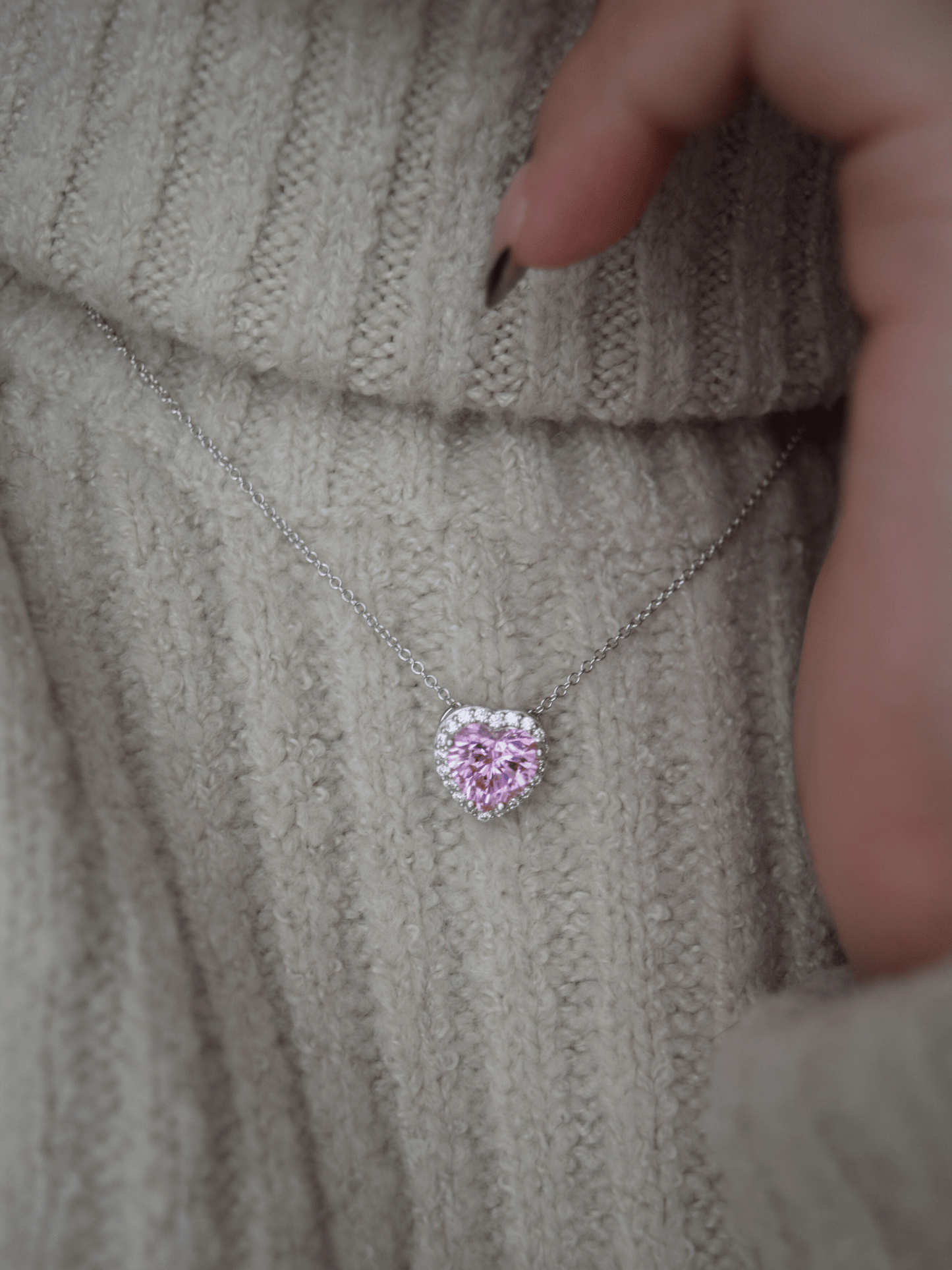 Leah Herz Zirkonia Halskette - Geonea