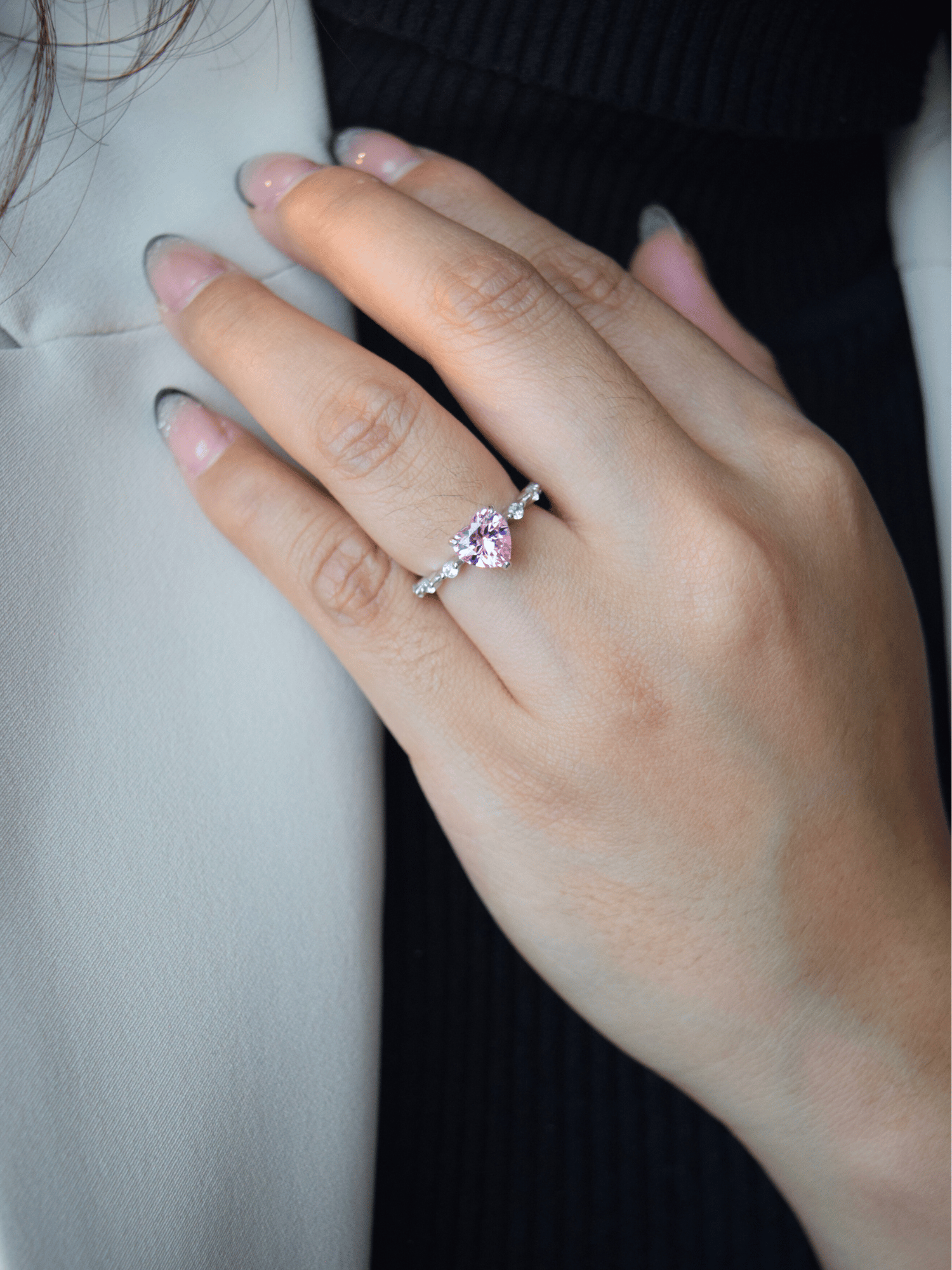 Nerissah Herzring mit Herz-Zirkonia - Geonea