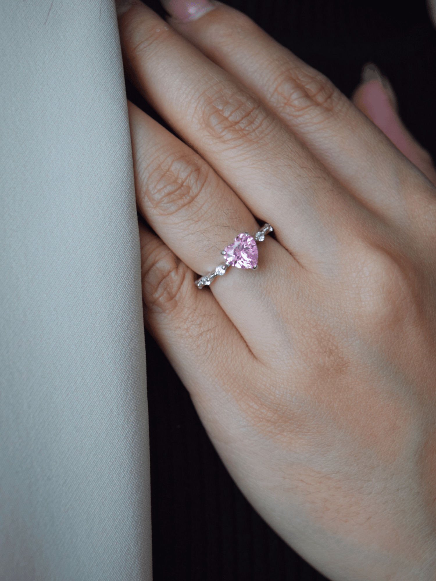 Nerissah Herzring mit Herz-Zirkonia - Geonea