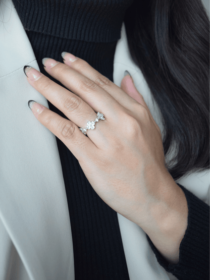 Havilah Blumen Kreuz Ring - Geonea