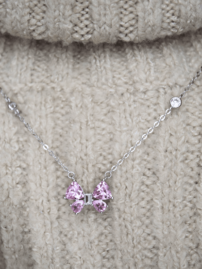 Chloe Rosa-Schleife Halskette - Geonea