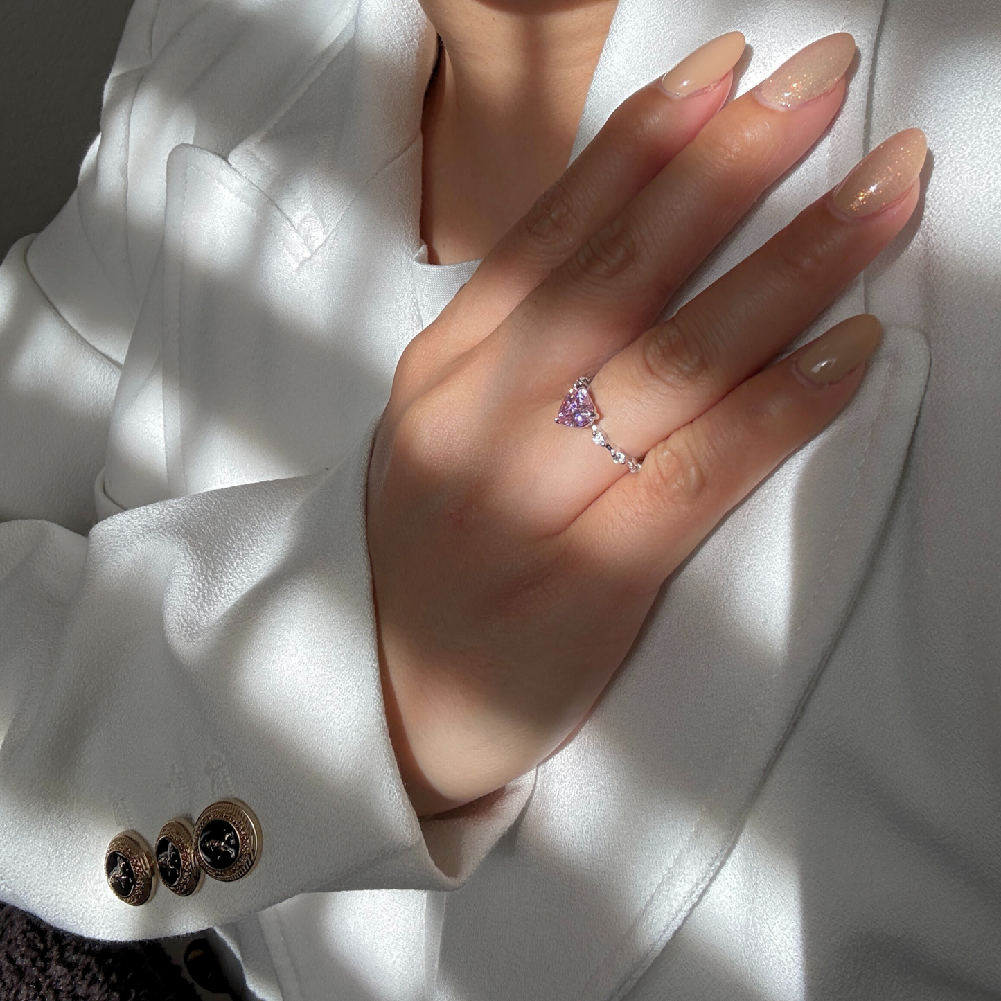 Nerissah Herzring mit Herz-Zirkonia - Geonea