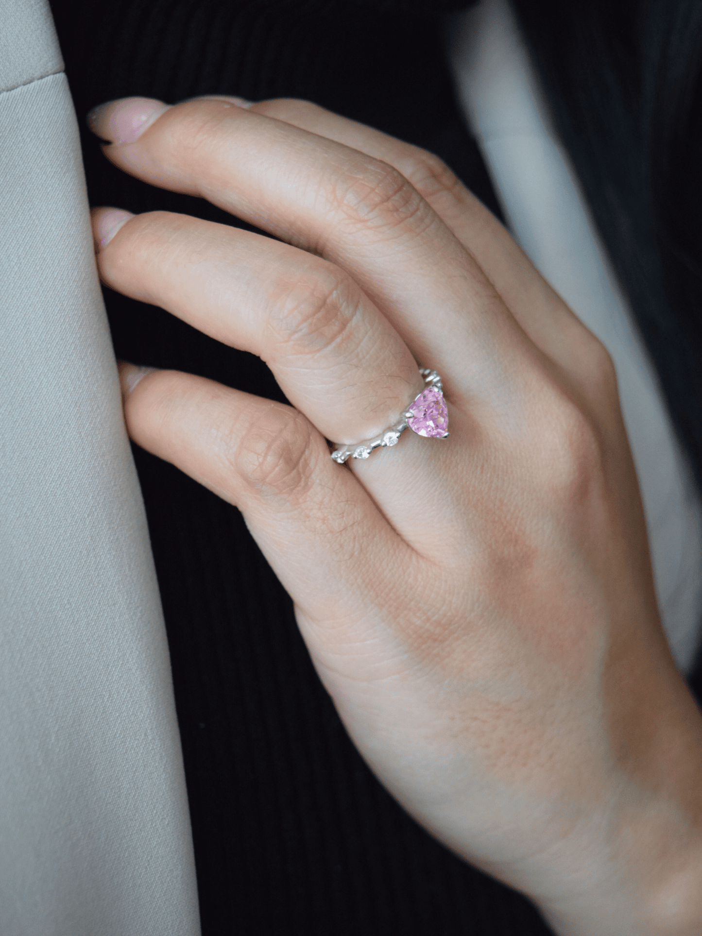 Nerissah Herzring mit Herz-Zirkonia - Geonea