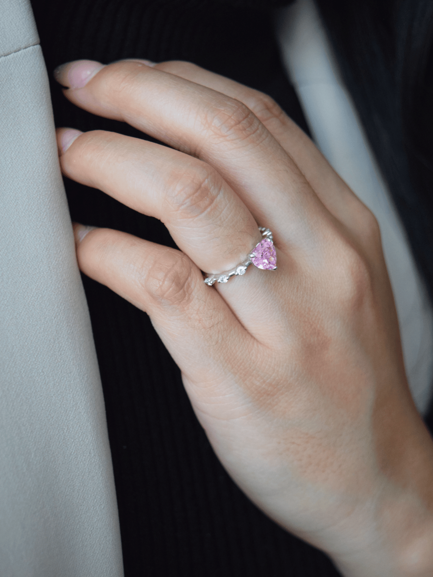 Nerissah Herzring mit Herz-Zirkonia - Geonea