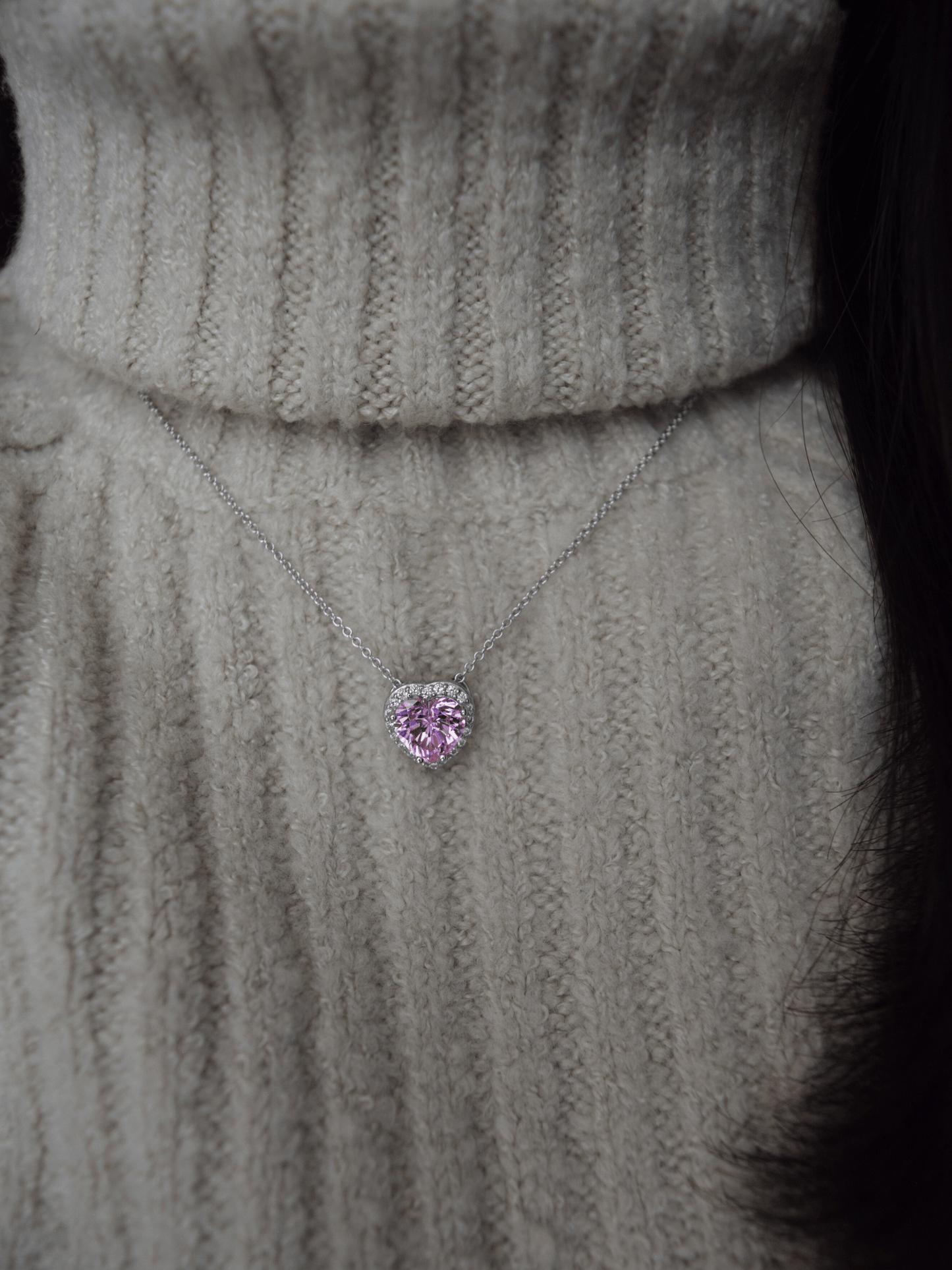 Leah Herz Zirkonia Halskette - Geonea