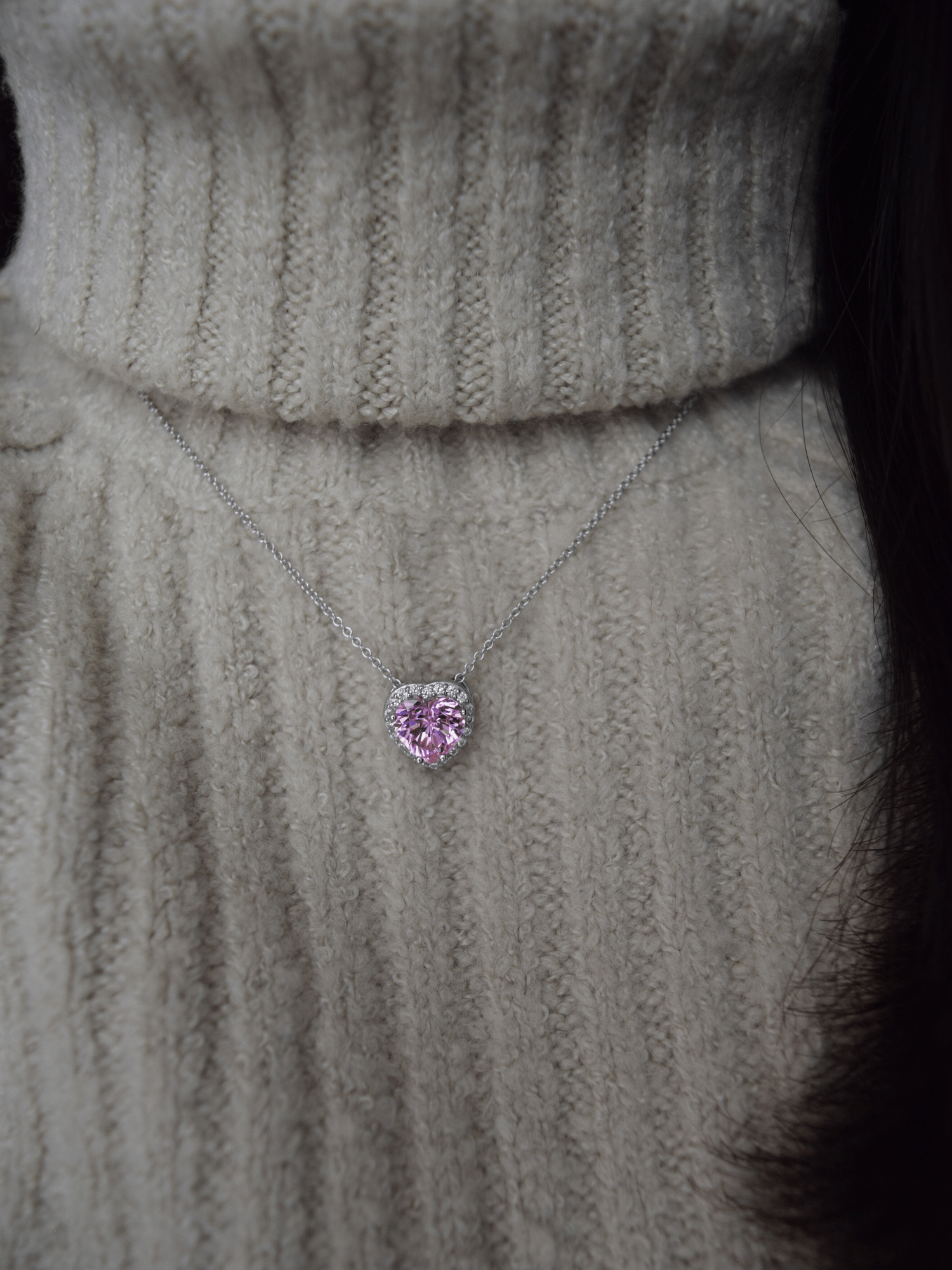 Leah Herz Zirkonia Halskette - Geonea