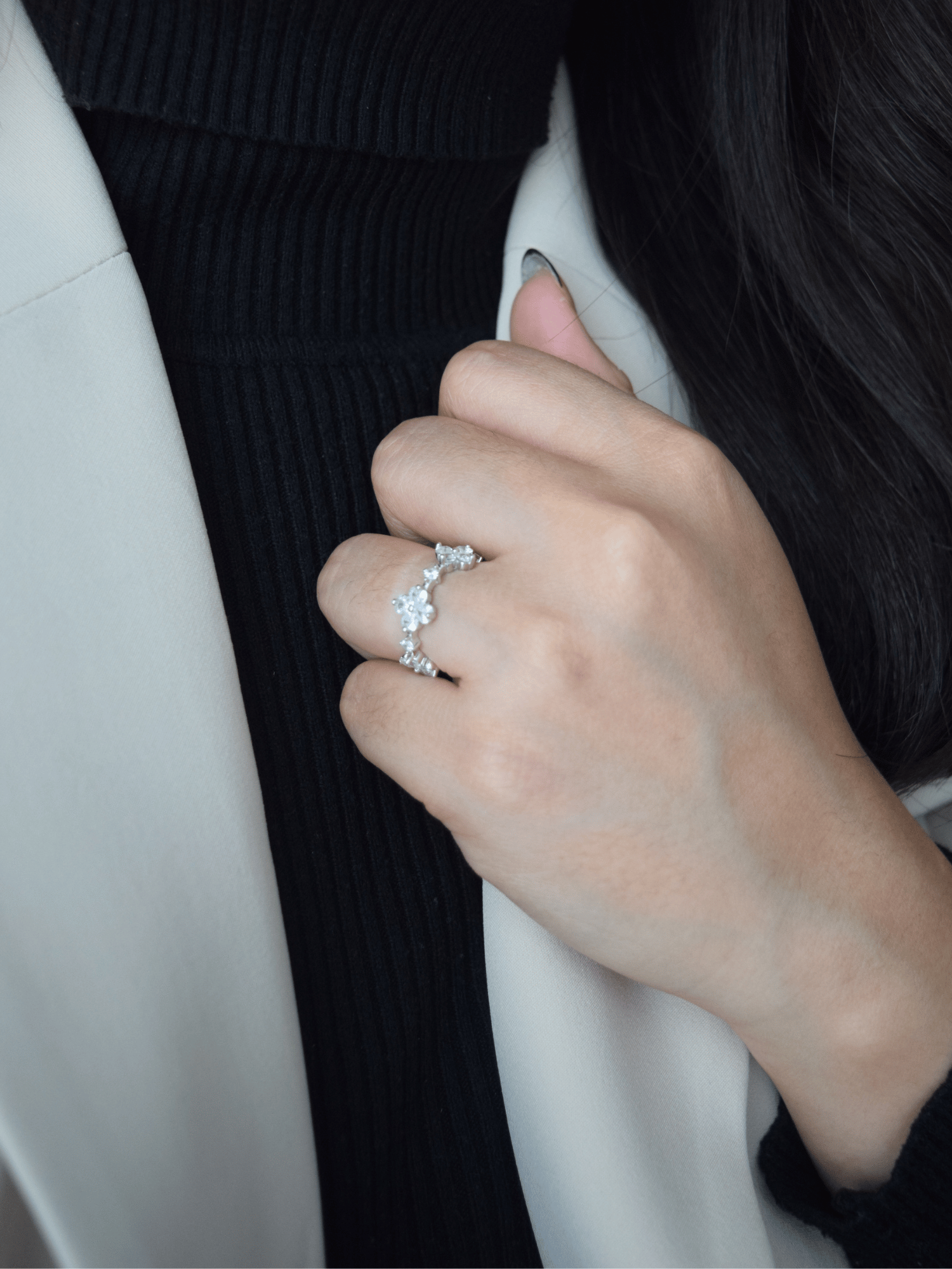 Havilah Blumen Kreuz Ring - Geonea