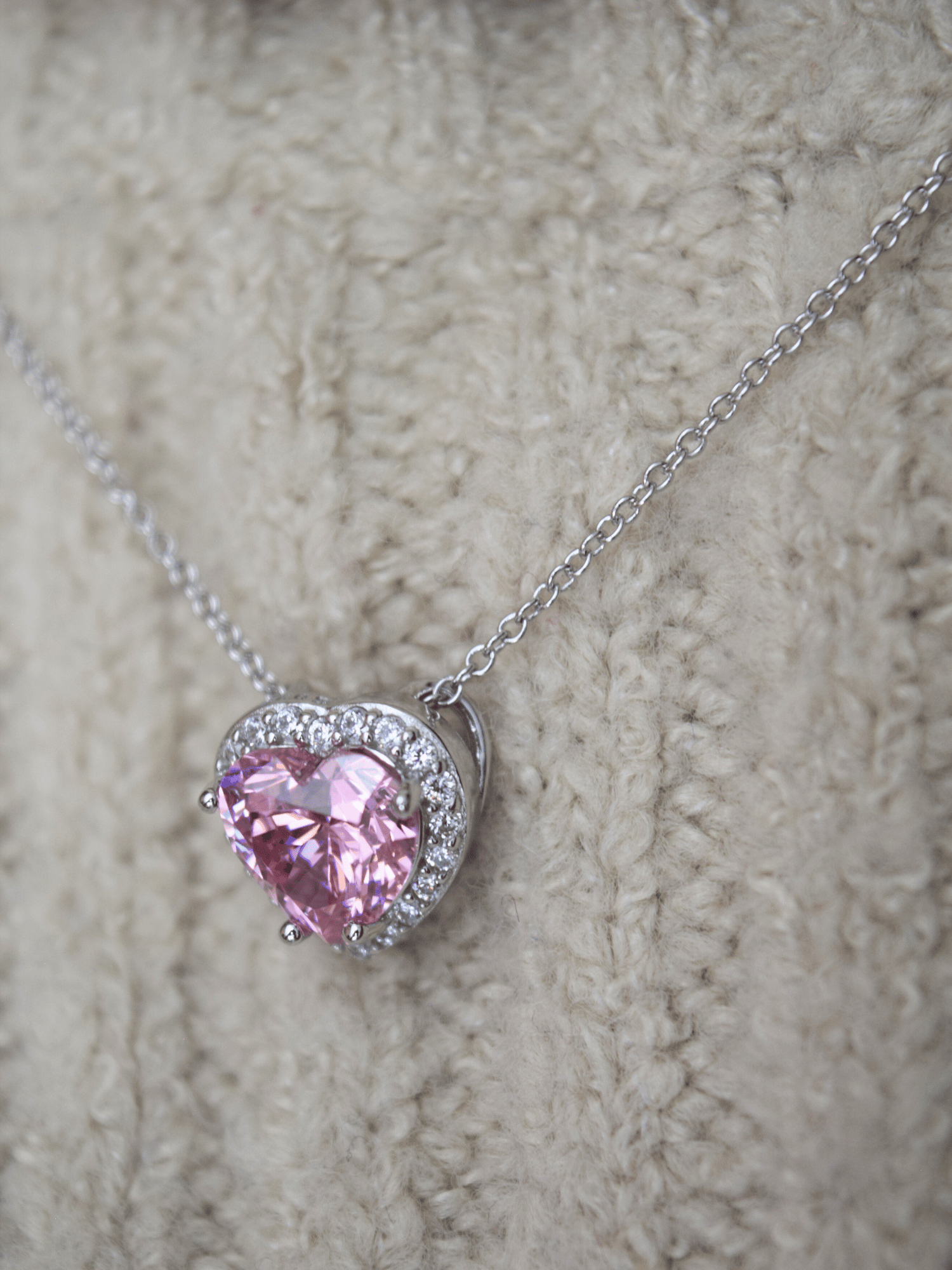 Leah Herz Zirkonia Halskette - Geonea