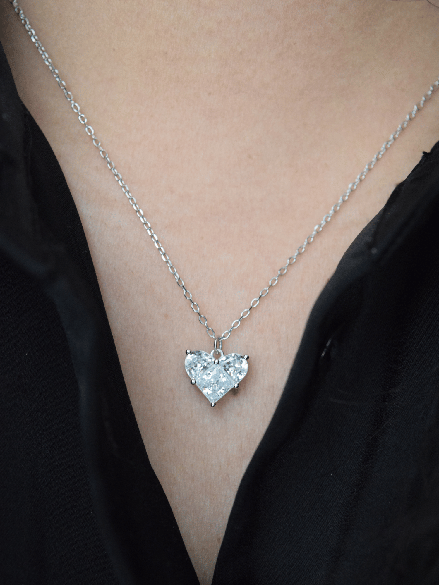 Micaiah herzförmige Zirkonia Halskette - Geonea