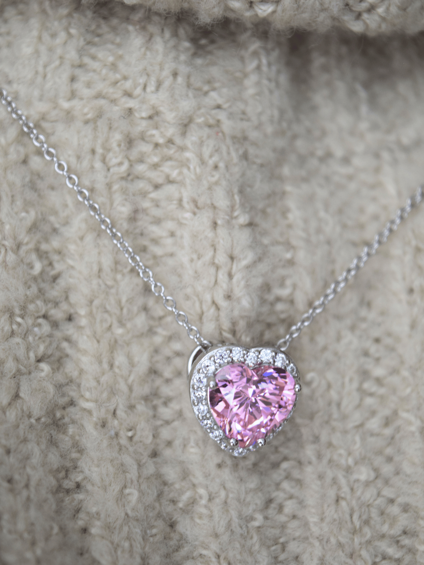 Leah Herz Zirkonia Halskette - Geonea