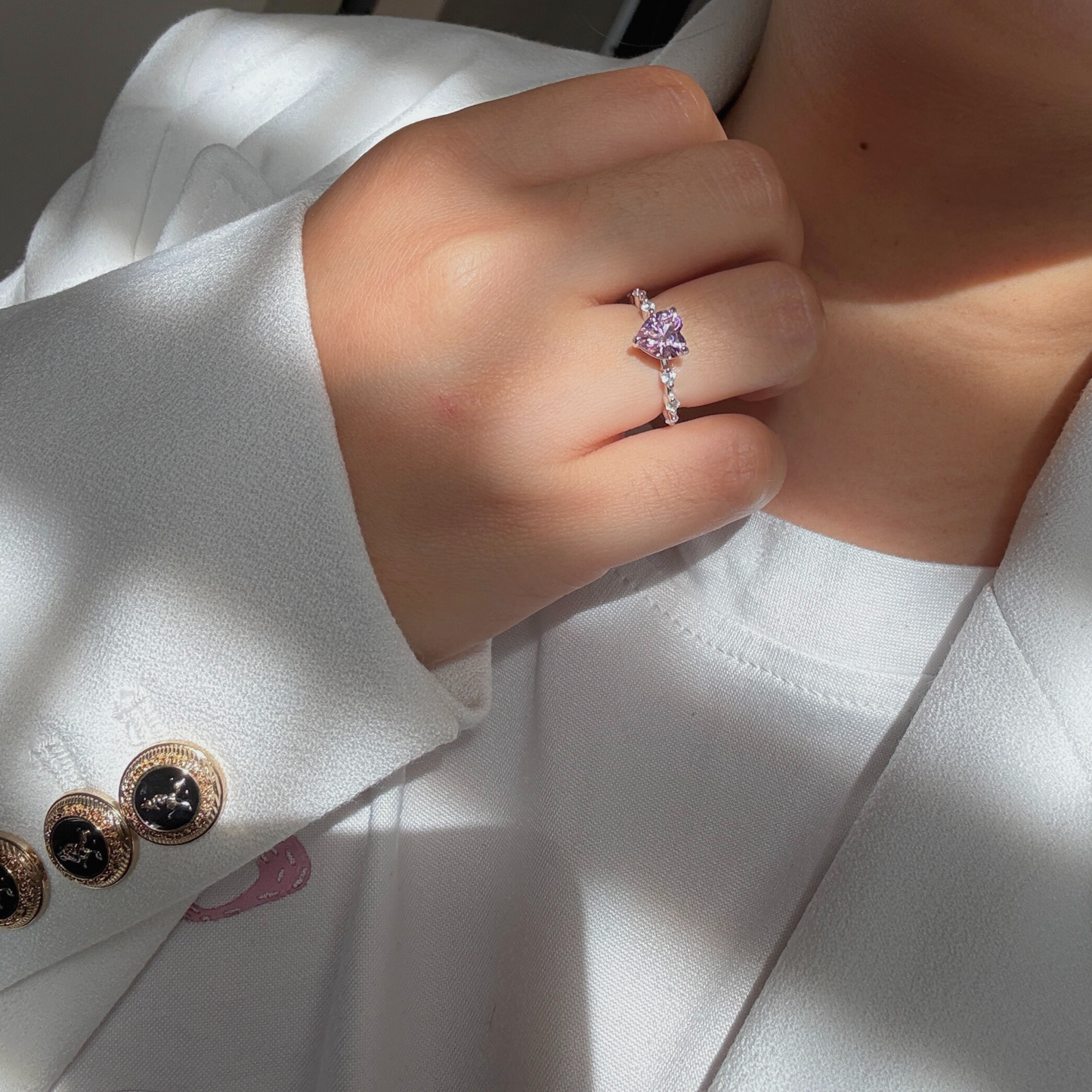 Nerissah Herzring mit Herz-Zirkonia - Geonea