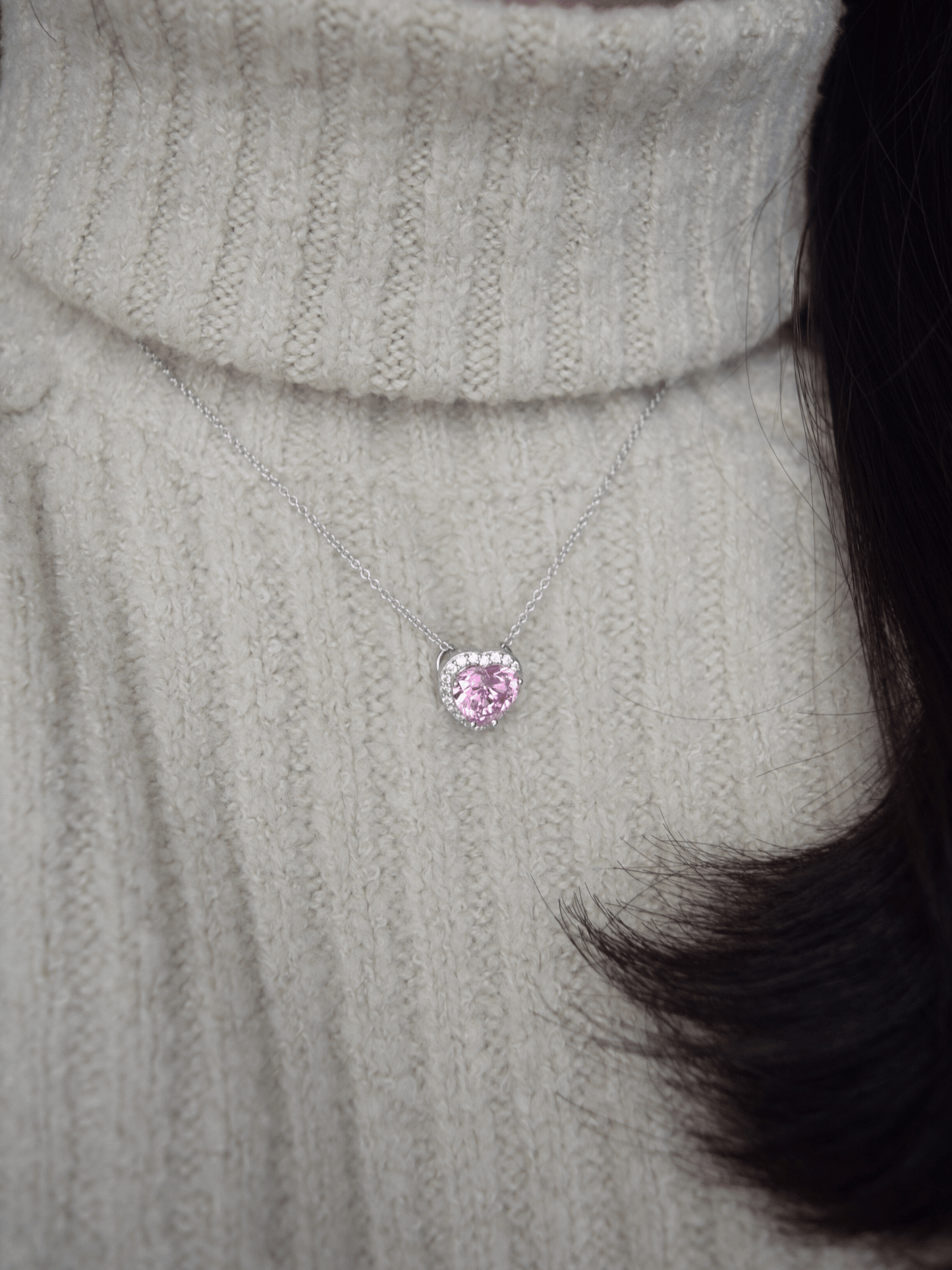 Leah Herz Zirkonia Halskette - Geonea