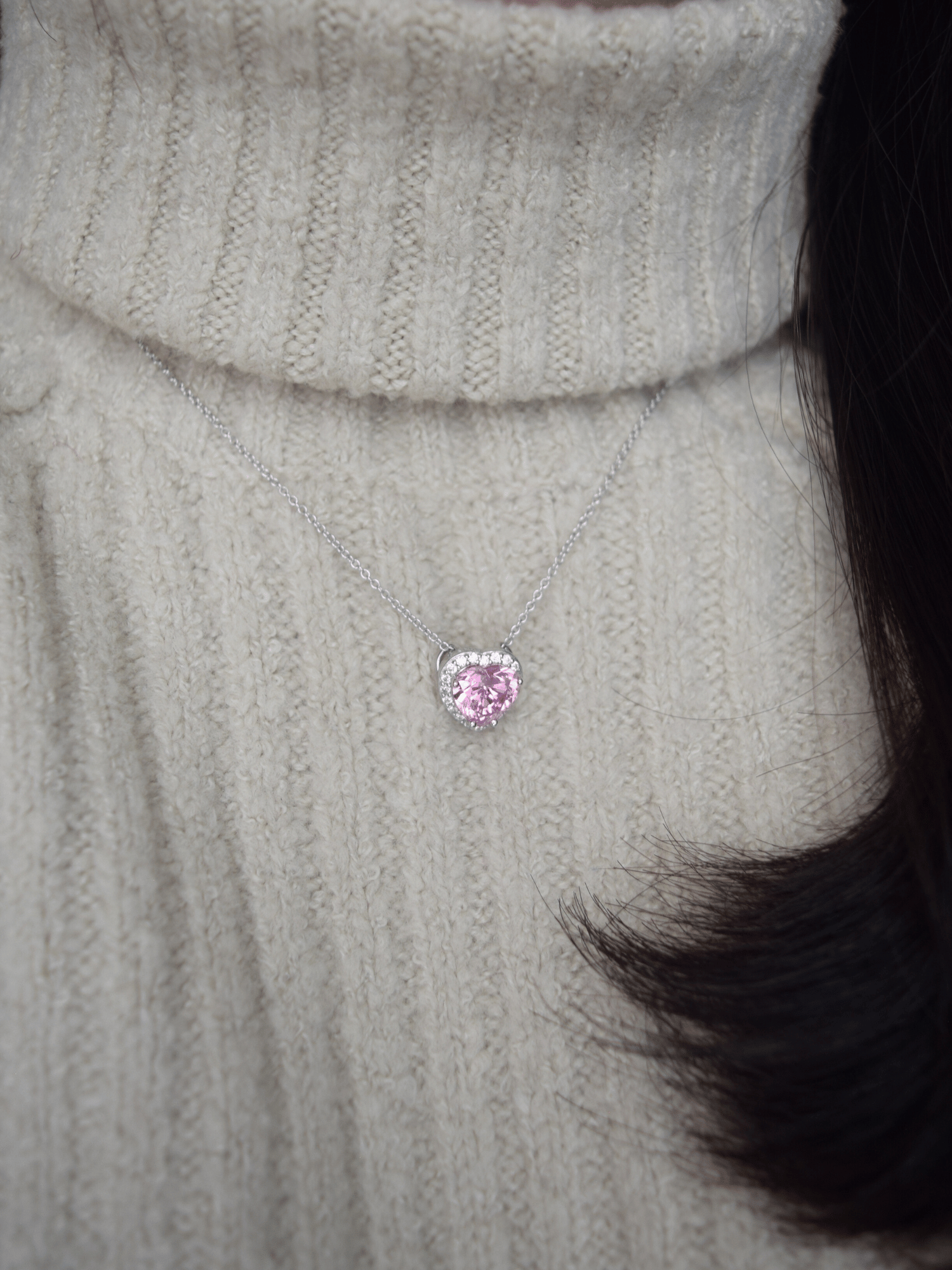 Leah Herz Zirkonia Halskette - Geonea