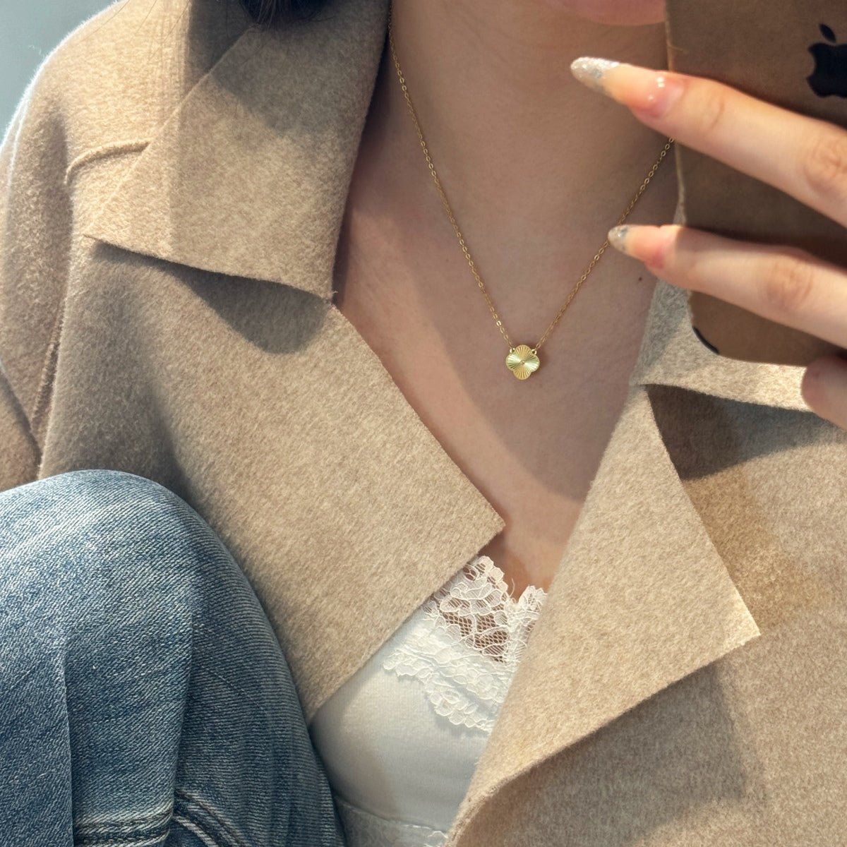 Kleeblatt Halskette -Rinah Gold