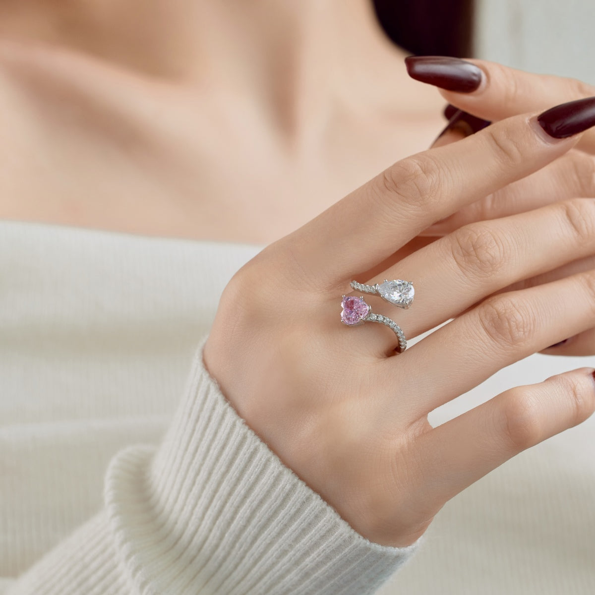 Hepzibah Herzring mit Zirkonia - Geonea