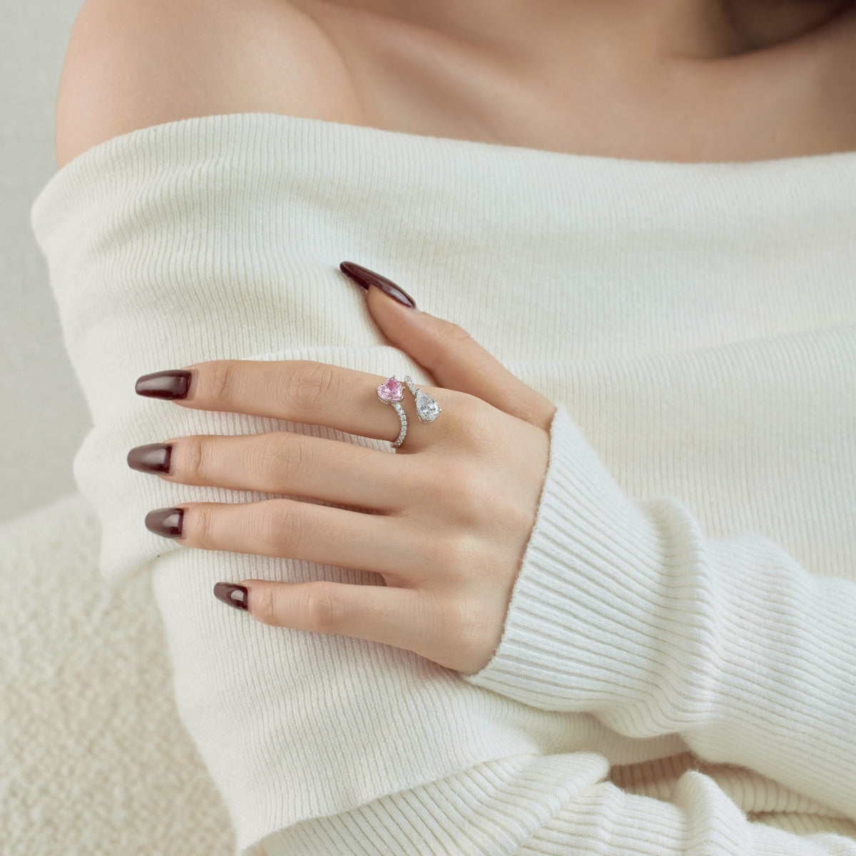 Hepzibah Herzring mit Zirkonia - Geonea