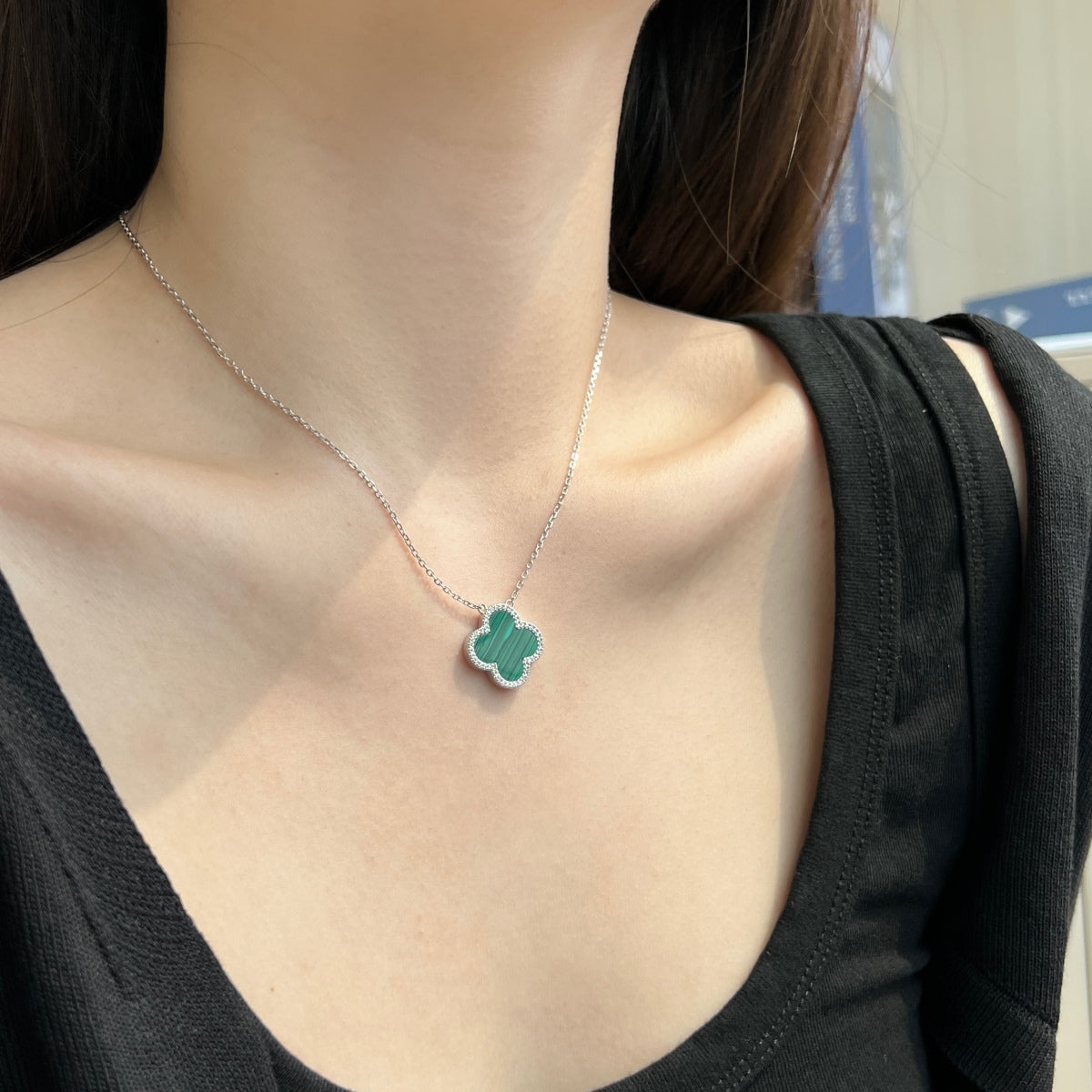 Kleeblatt Halskette -Zia Silber