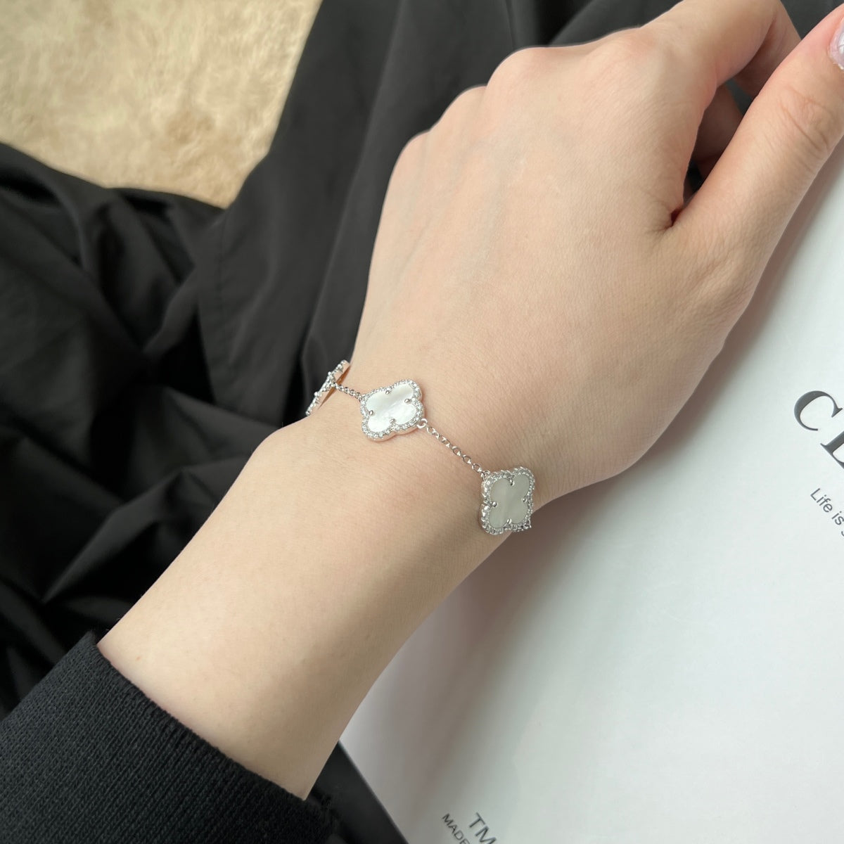 Kleeblatt Armband – Adira- Silber