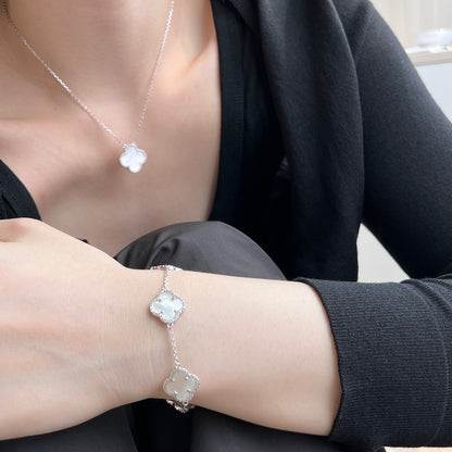 Kleeblatt Armband – Adira- Silber